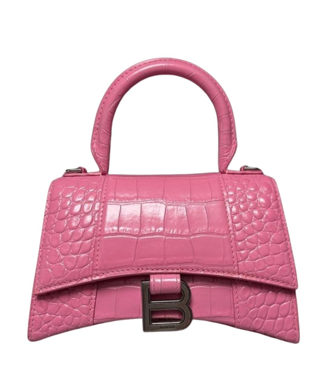 BALENCIAGA Розовая кожаная сумка с короткими ручками, фото 1