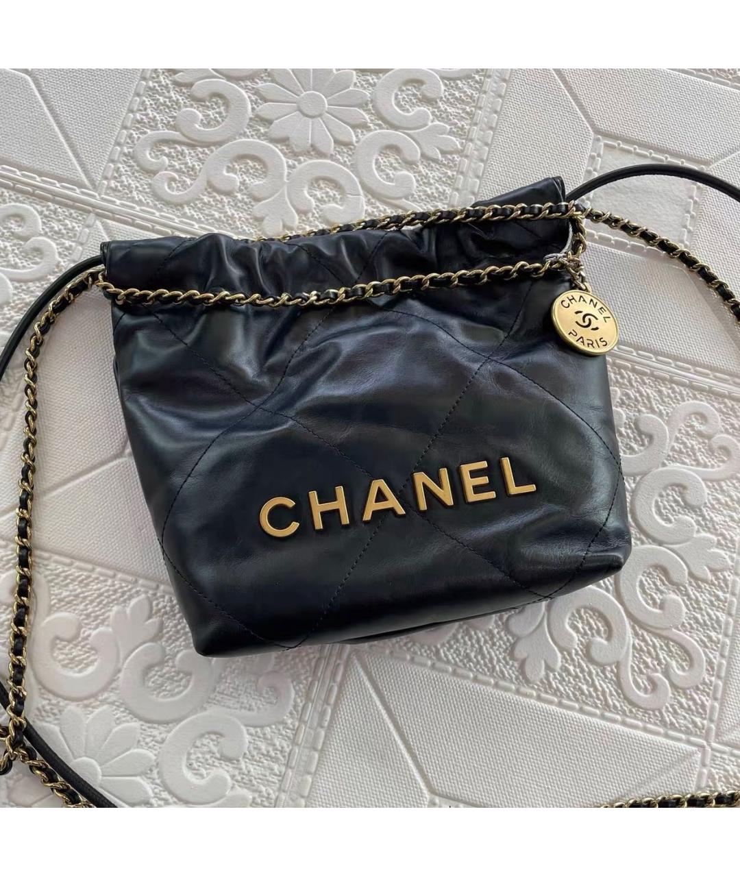 CHANEL Черная кожаная сумка тоут, фото 9