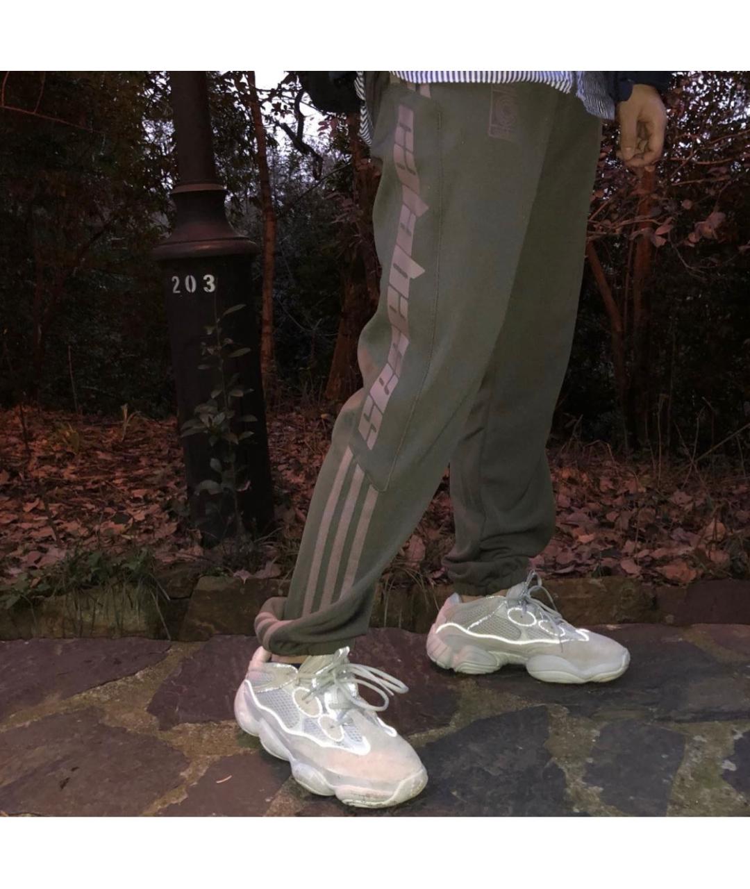ADIDAS YEEZY Хаки полиэстеровые повседневные брюки, фото 7