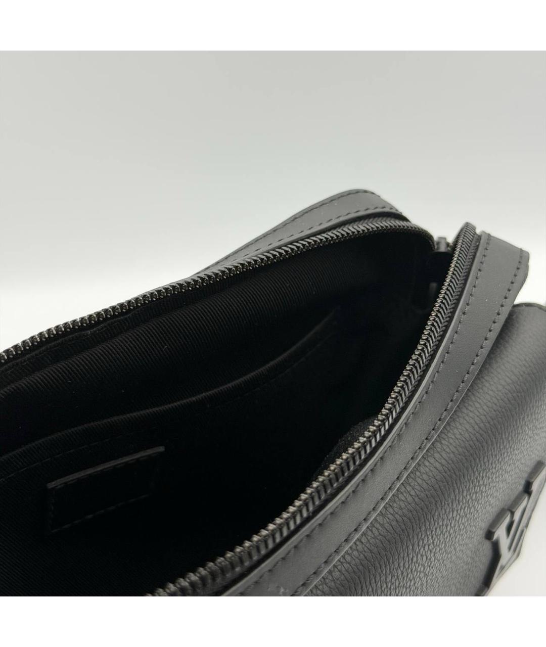 LOUIS VUITTON Черная кожаная сумка на плечо, фото 3