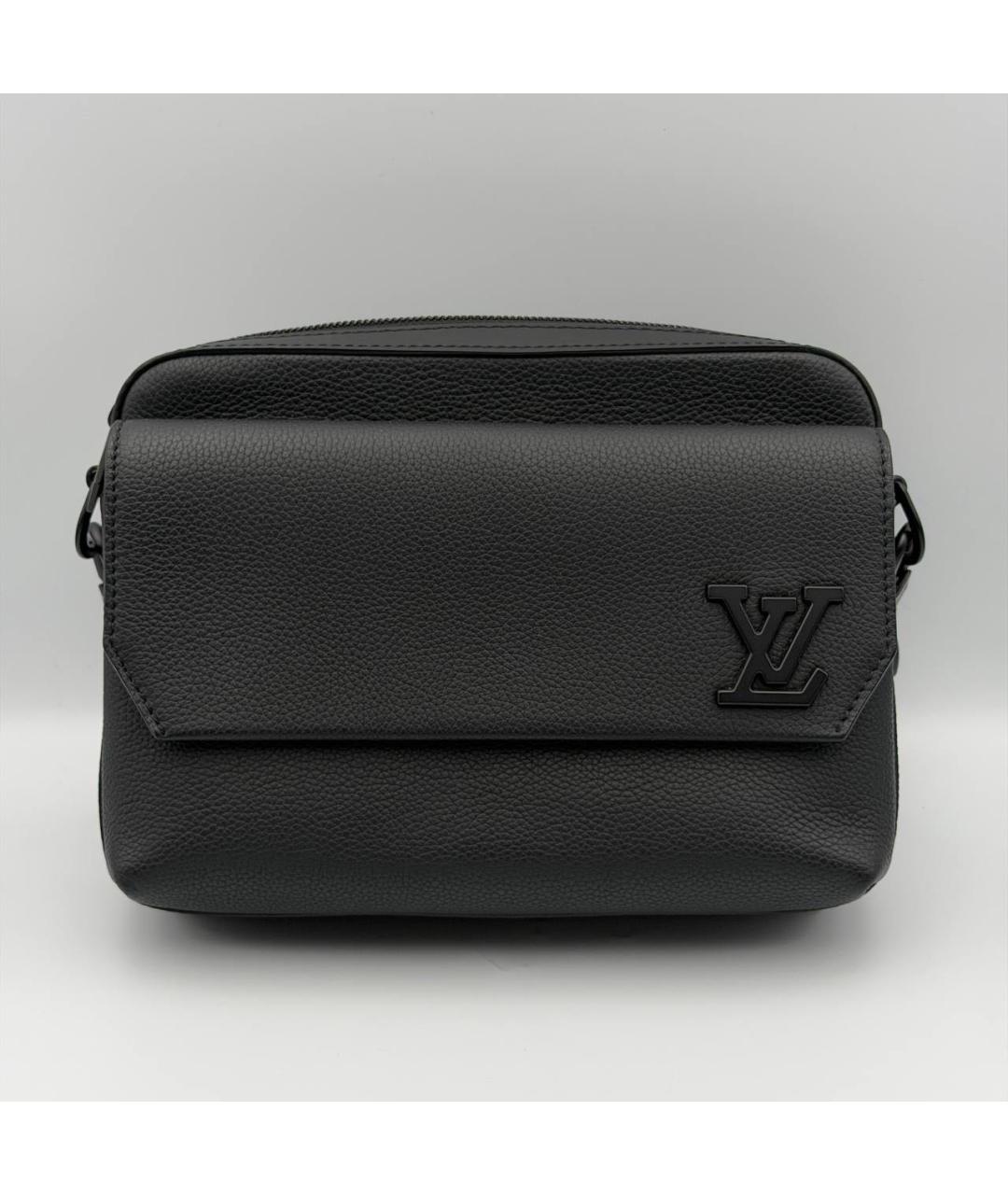 LOUIS VUITTON Черная кожаная сумка на плечо, фото 4