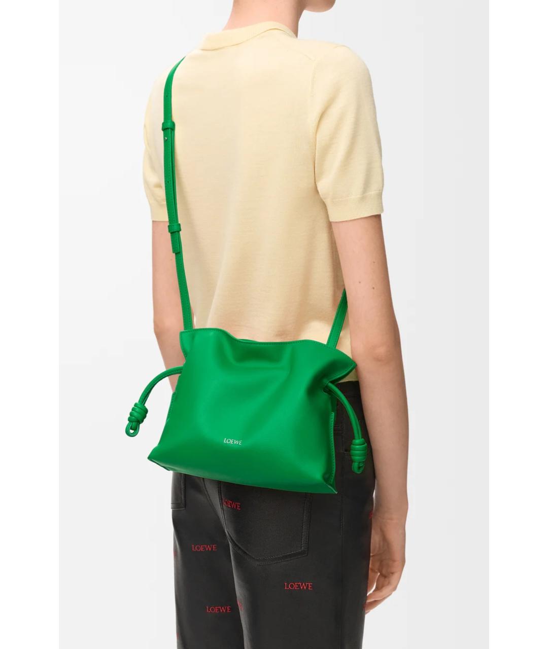 LOEWE Зеленая кожаная сумка через плечо, фото 4