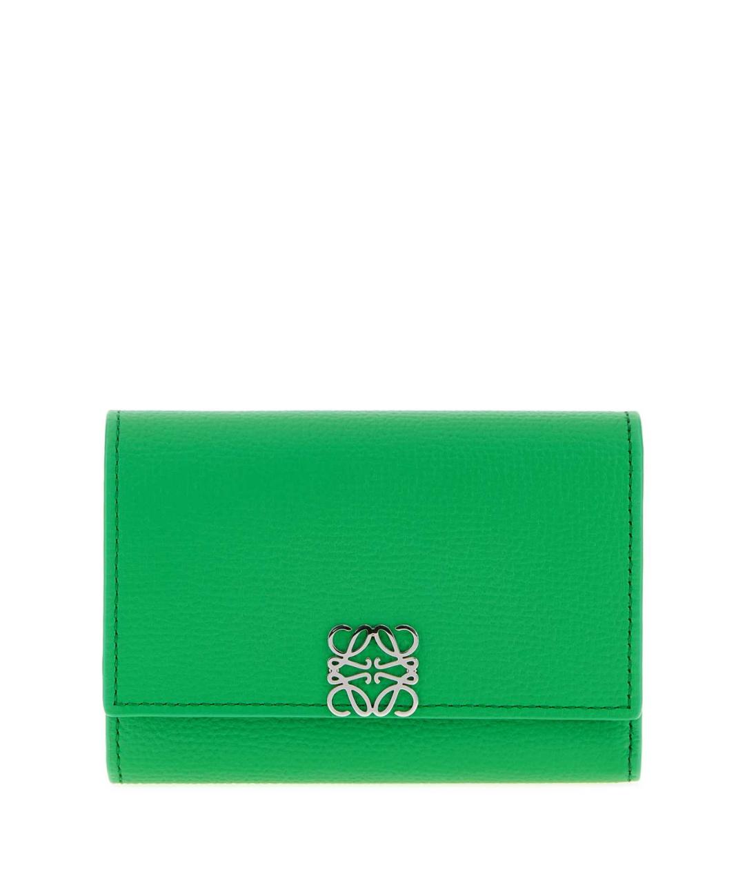LOEWE Зеленый кожаный кошелек, фото 1