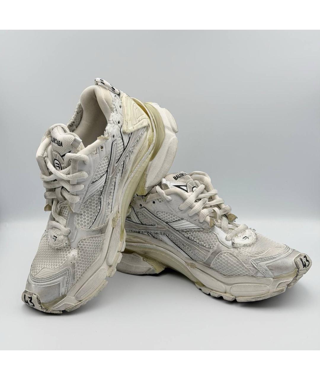 BALENCIAGA Бежевые текстильные низкие кроссовки / кеды, фото 4