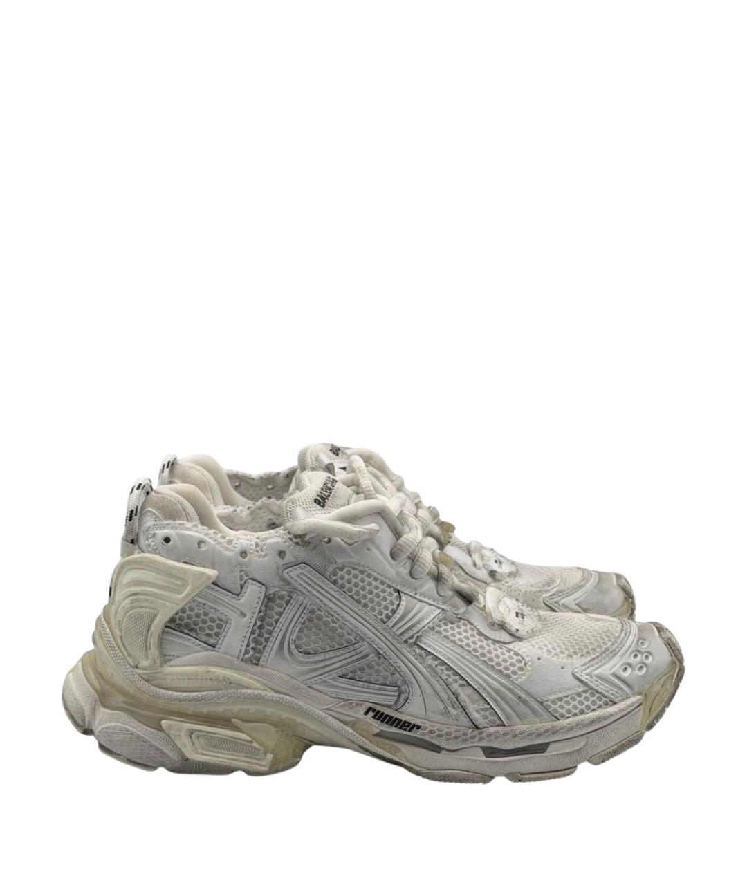BALENCIAGA Бежевые текстильные низкие кроссовки / кеды, фото 1