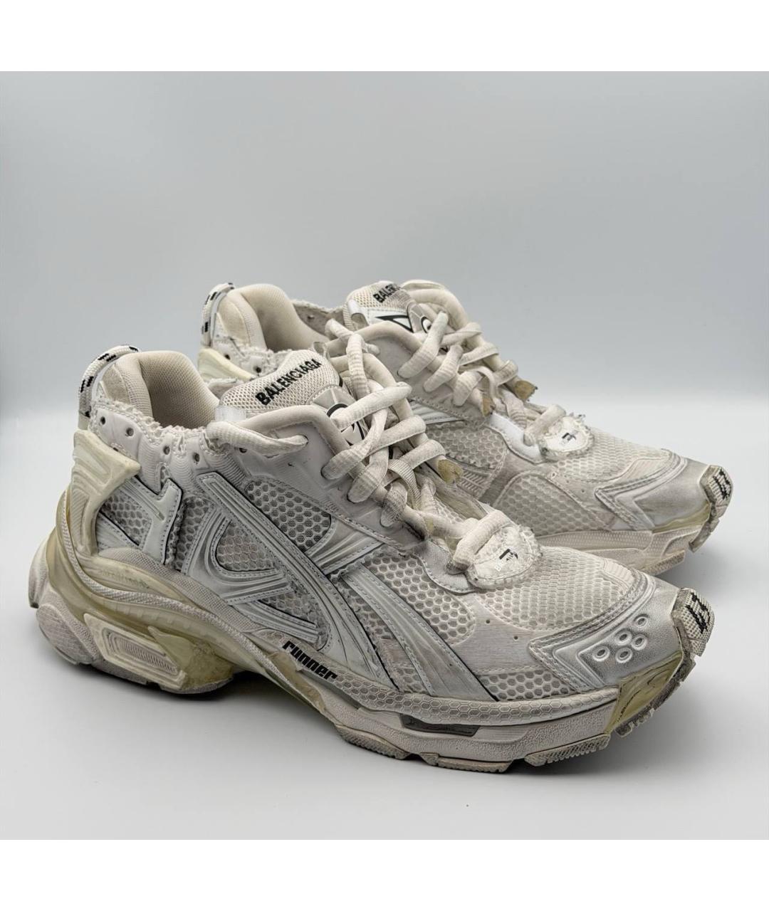 BALENCIAGA Бежевые текстильные низкие кроссовки / кеды, фото 2