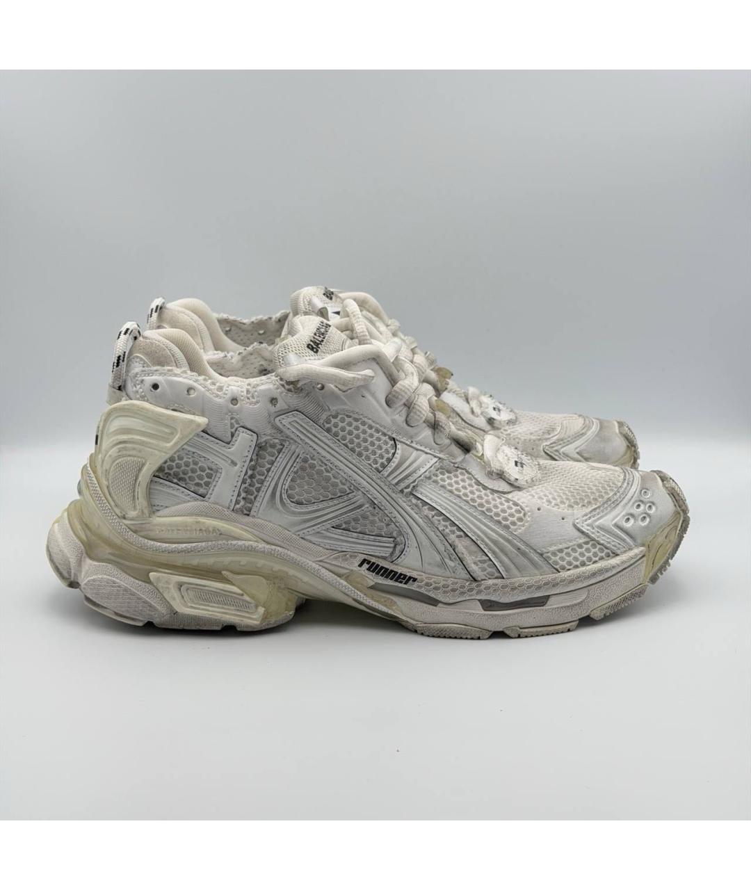 BALENCIAGA Бежевые текстильные низкие кроссовки / кеды, фото 6