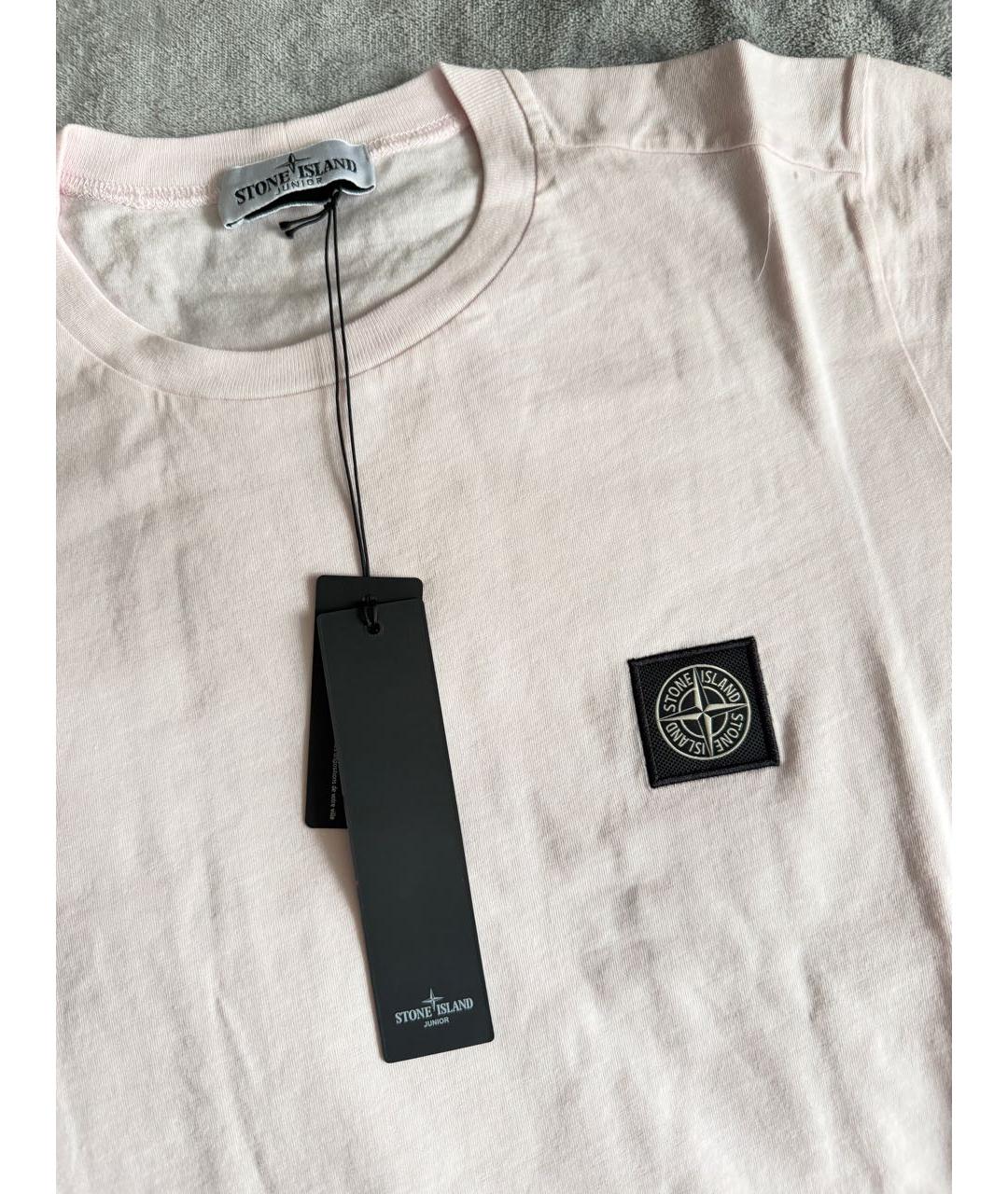 STONE ISLAND Розовая хлопковая детская футболка, фото 4