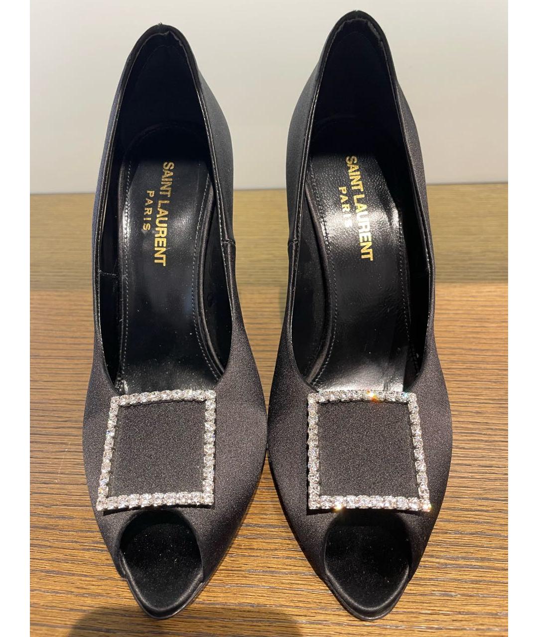 SAINT LAURENT Черные текстильные туфли, фото 2