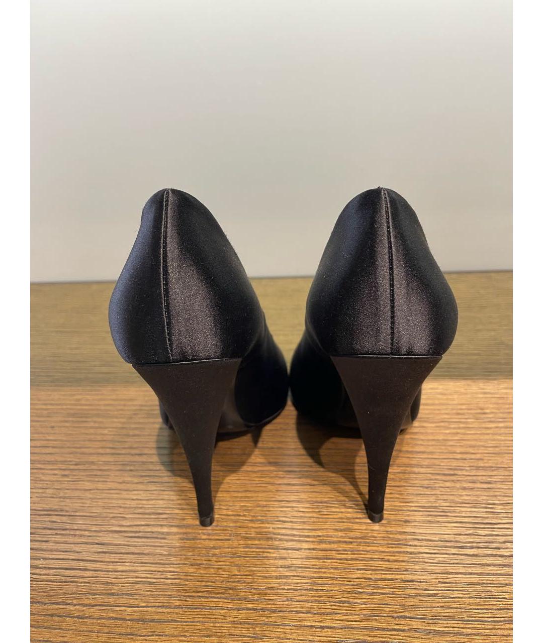 SAINT LAURENT Черные текстильные туфли, фото 4
