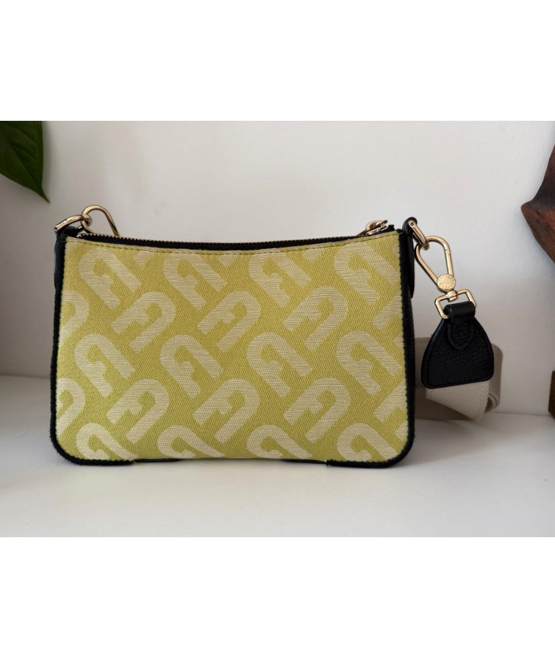 FURLA Желтая тканевая сумка через плечо, фото 2