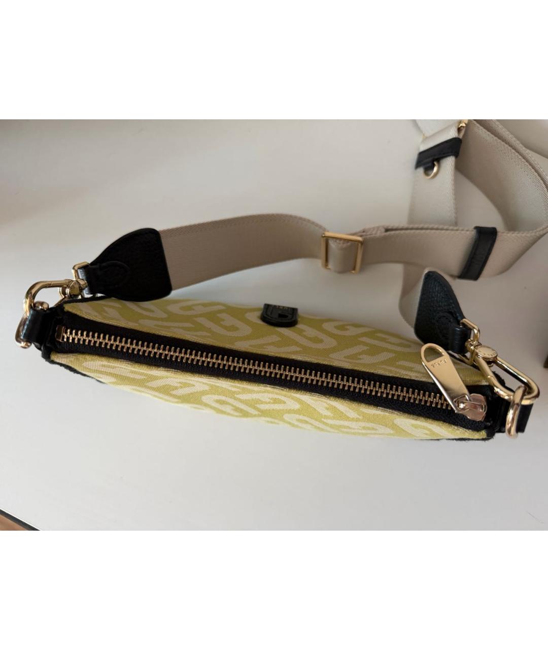 FURLA Желтая тканевая сумка через плечо, фото 3