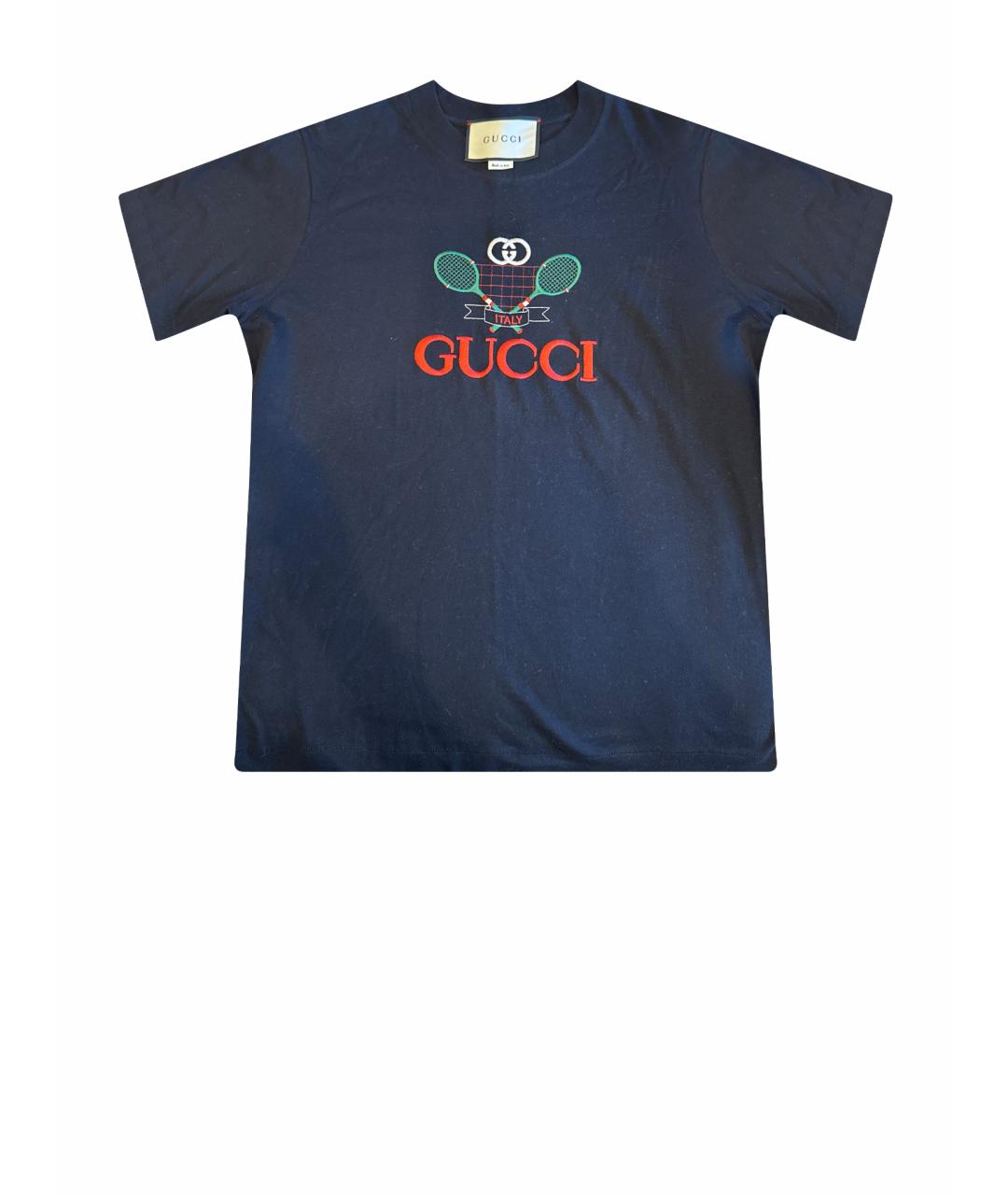 GUCCI Черная хлопковая футболка, фото 1