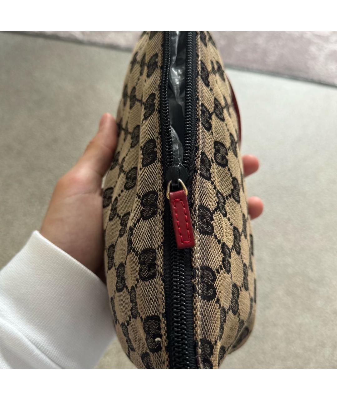 GUCCI Красная жаккардовая сумка с короткими ручками, фото 6