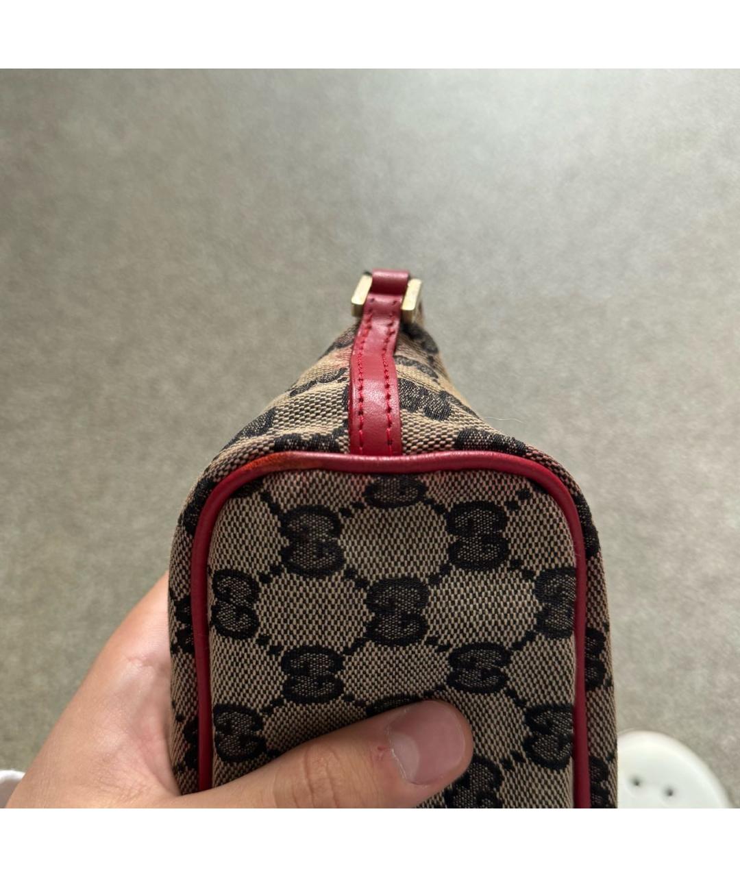 GUCCI Красная жаккардовая сумка с короткими ручками, фото 8