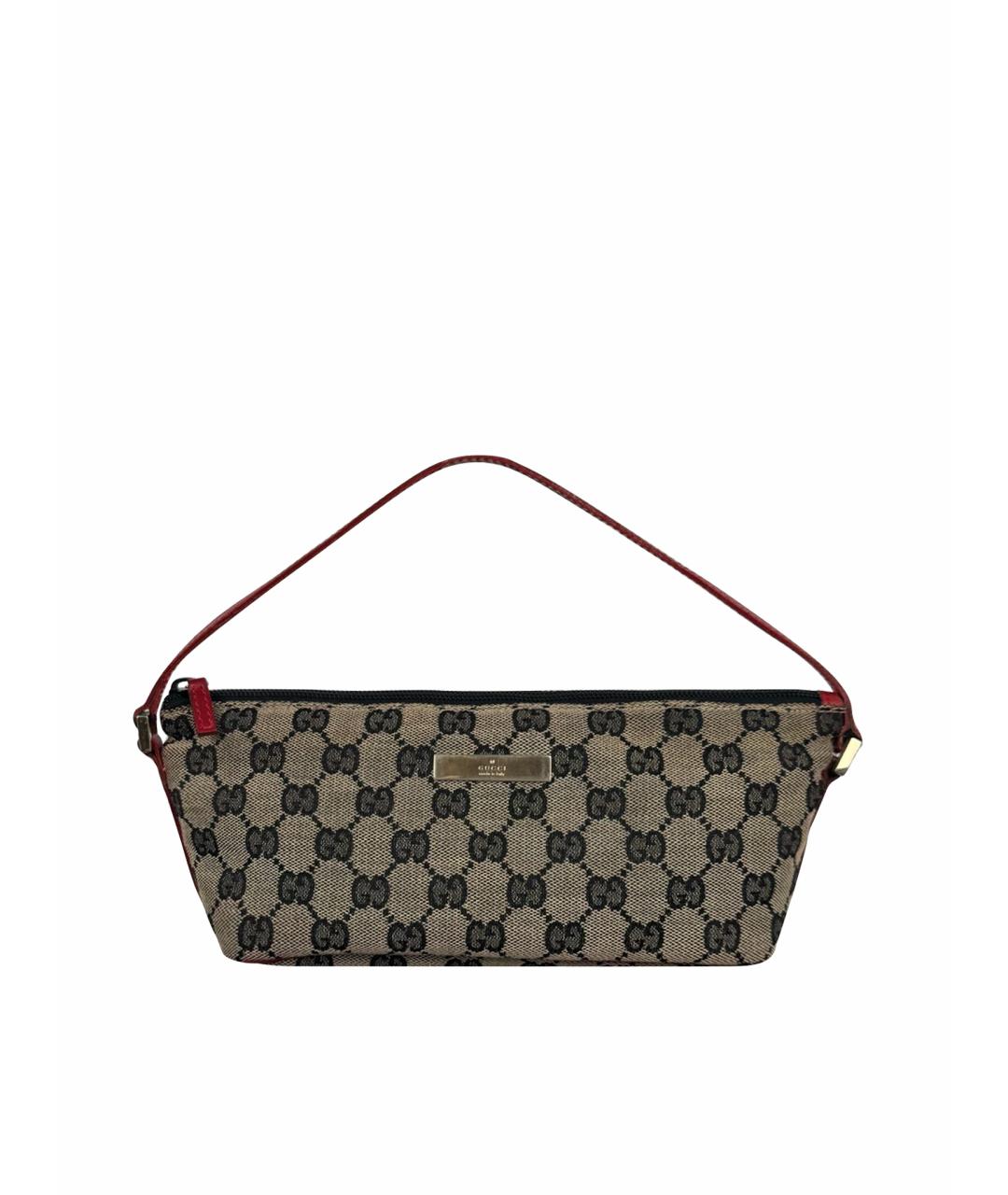 GUCCI Красная жаккардовая сумка с короткими ручками, фото 1