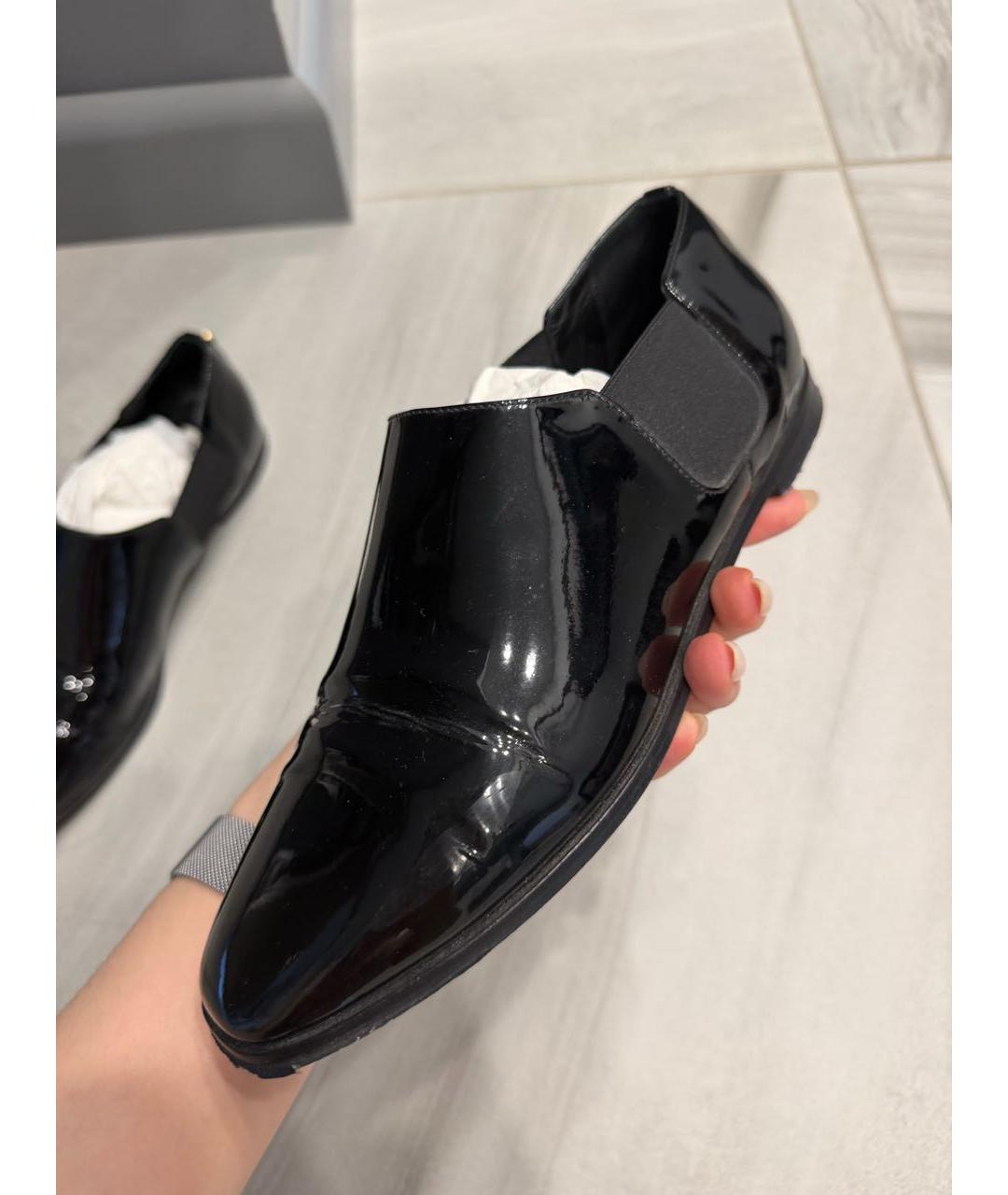JIMMY CHOO Черные лоферы из лакированной кожи, фото 7