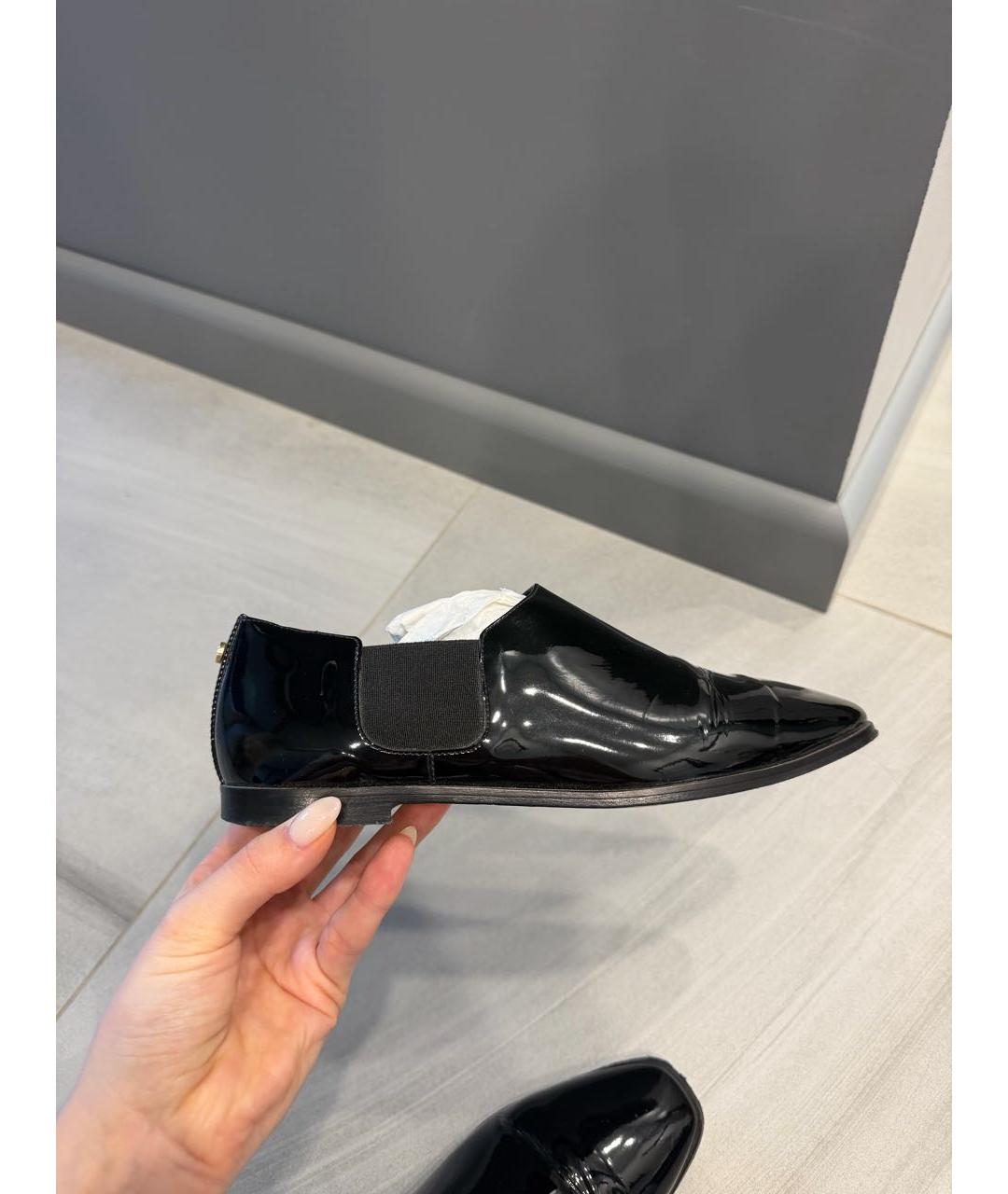 JIMMY CHOO Черные лоферы из лакированной кожи, фото 8