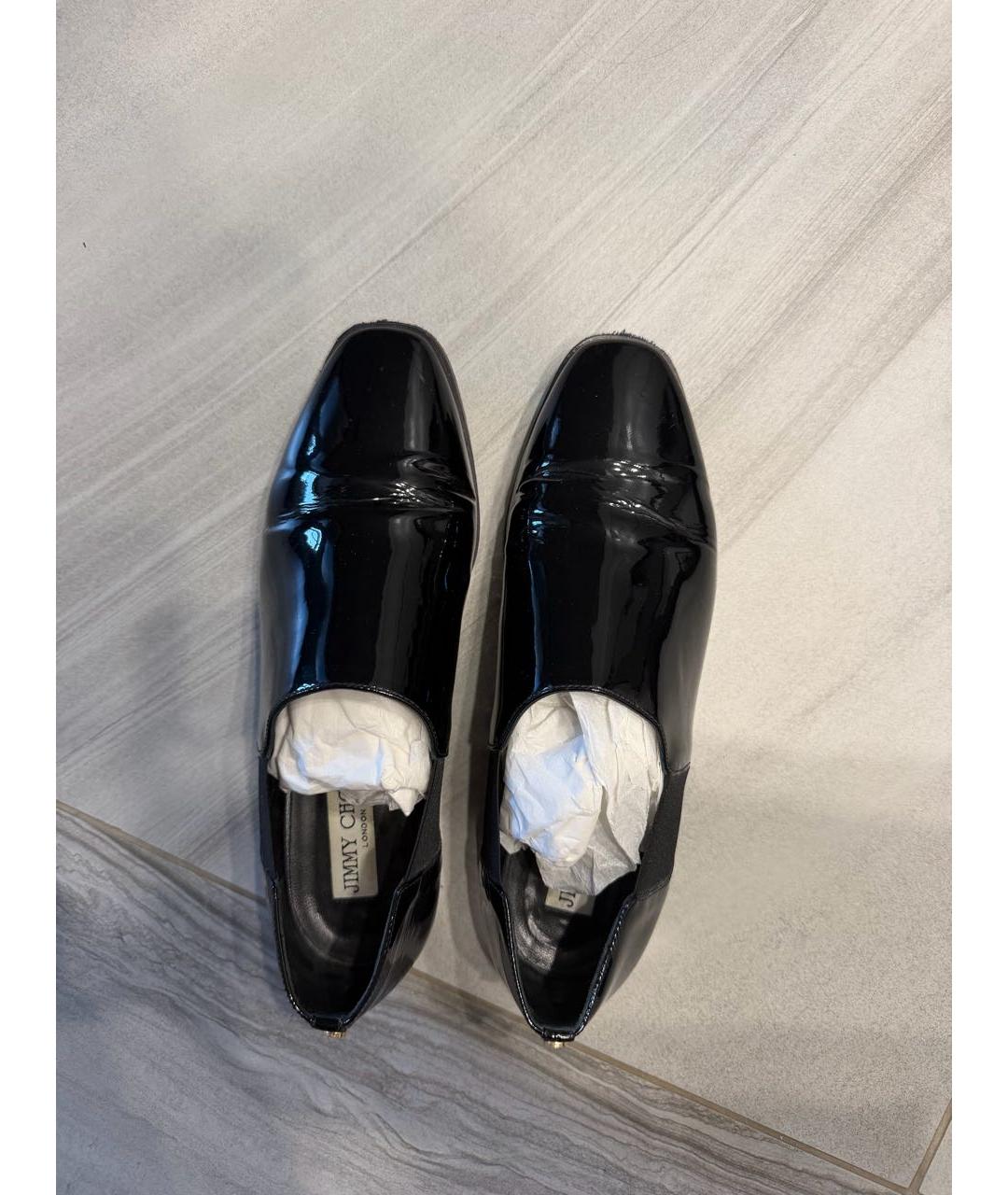 JIMMY CHOO Черные лоферы из лакированной кожи, фото 3