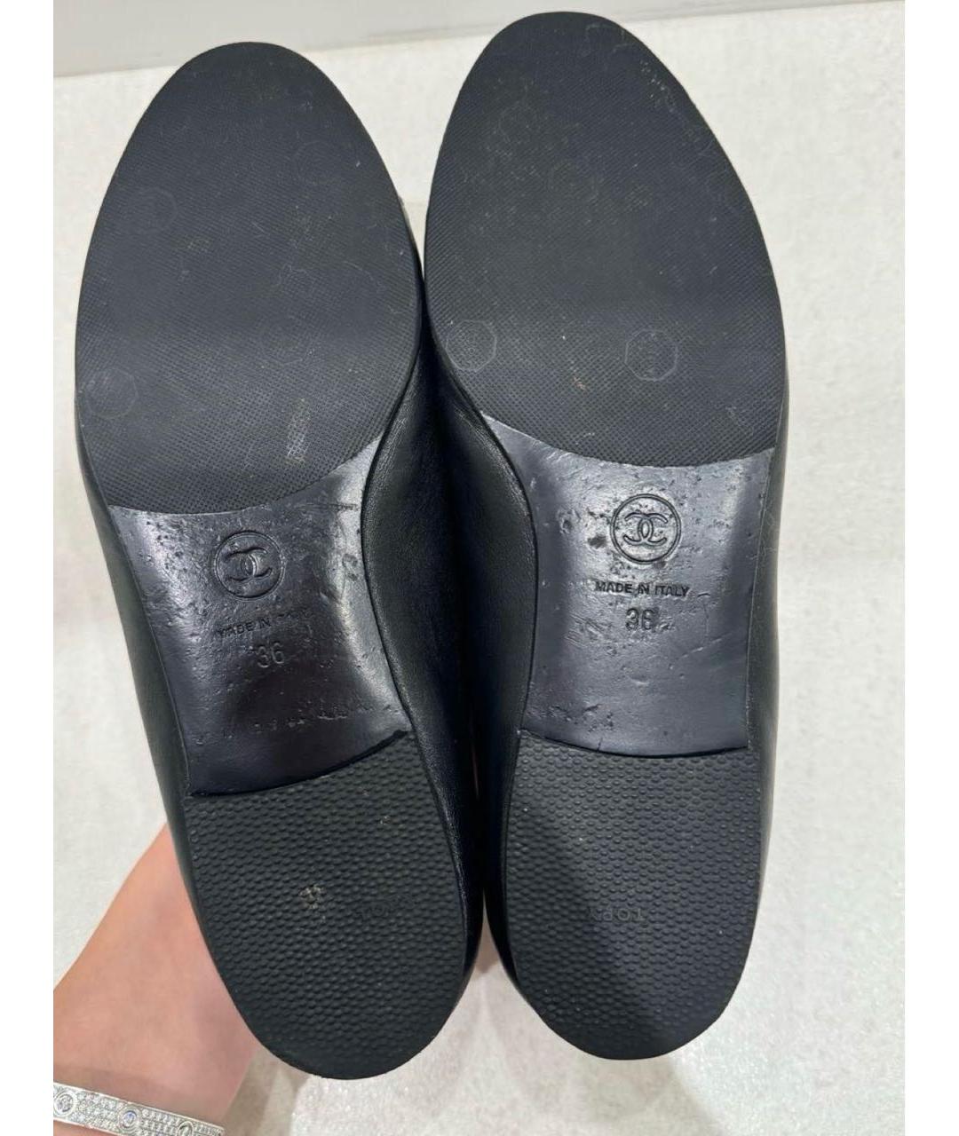 CHANEL Черные кожаные балетки, фото 7