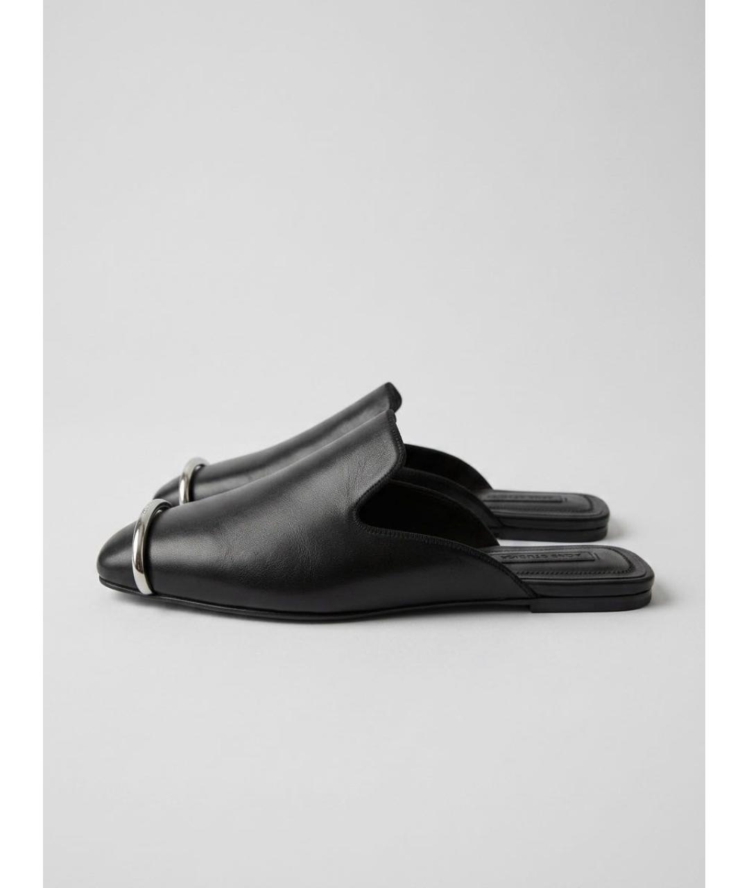 ALEXANDER WANG Черные кожаные мюли, фото 5