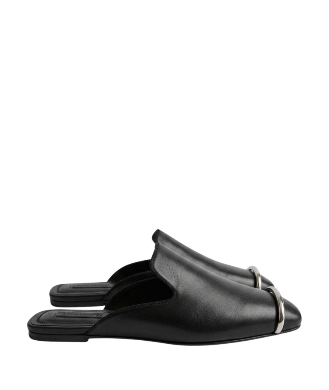 ALEXANDER WANG Черные кожаные мюли, фото 1