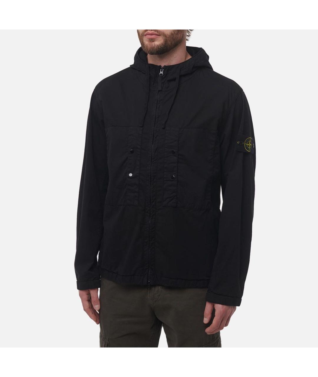 STONE ISLAND Черная хлопковая куртка, фото 2