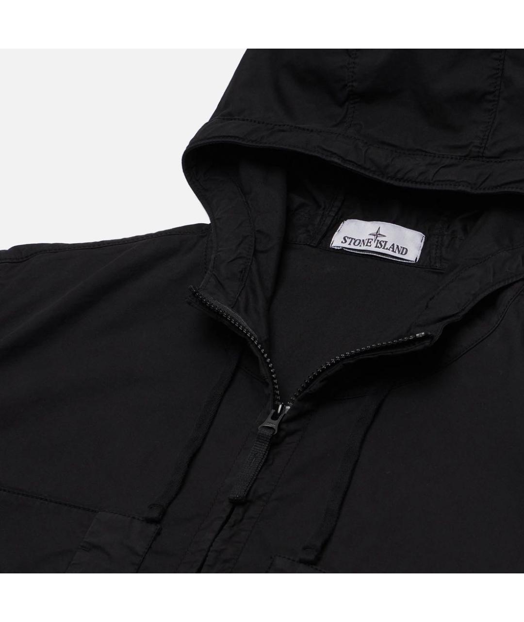 STONE ISLAND Черная хлопковая куртка, фото 3