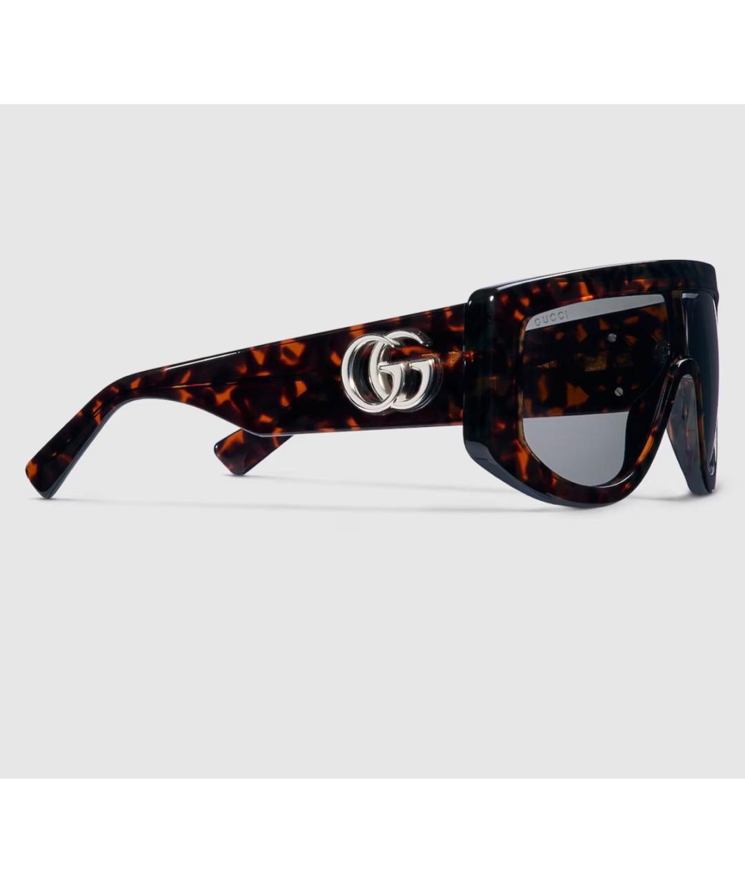 GUCCI Коричневые пластиковые солнцезащитные очки, фото 2