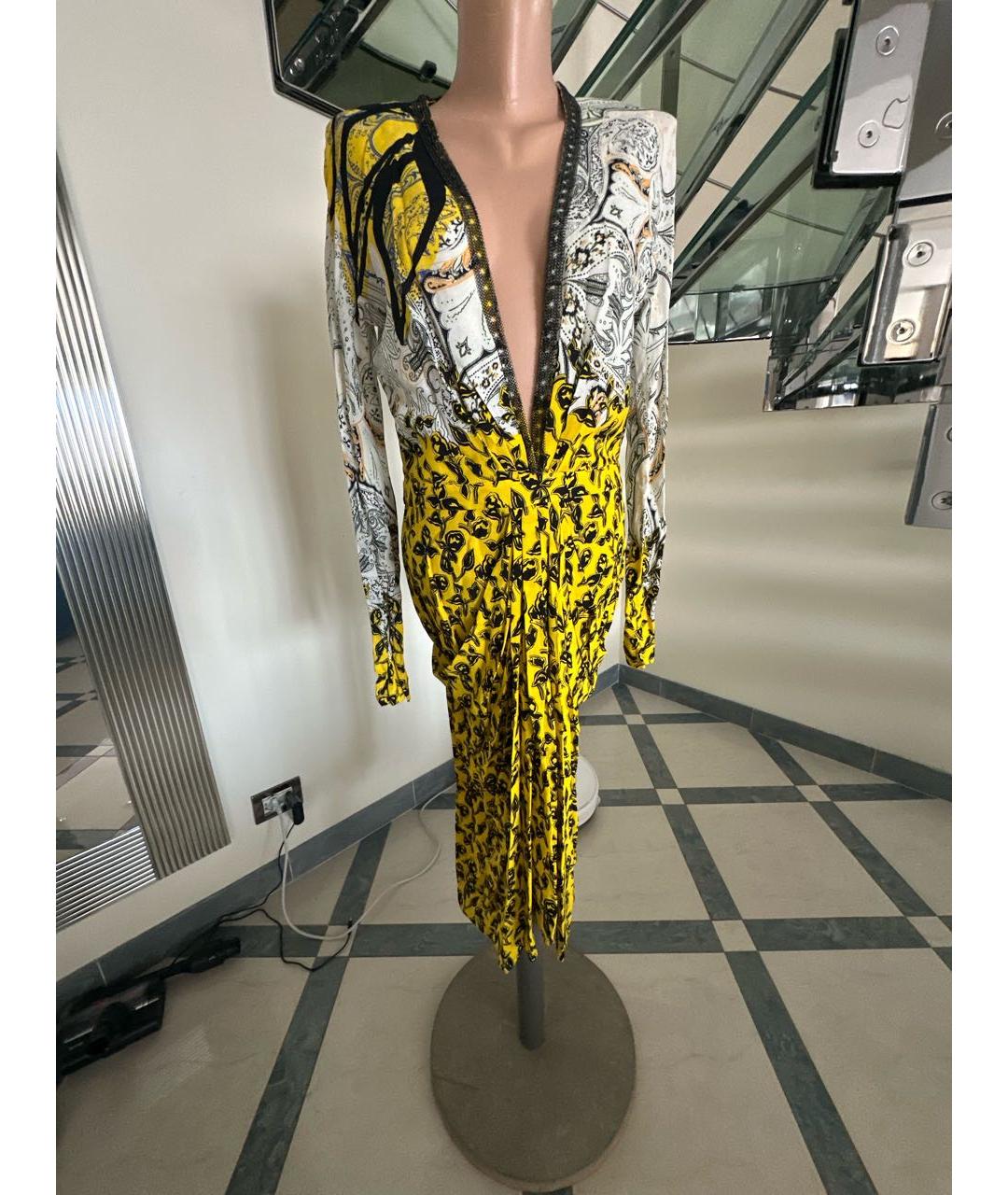 ETRO Желтое вискозное вечернее платье, фото 6