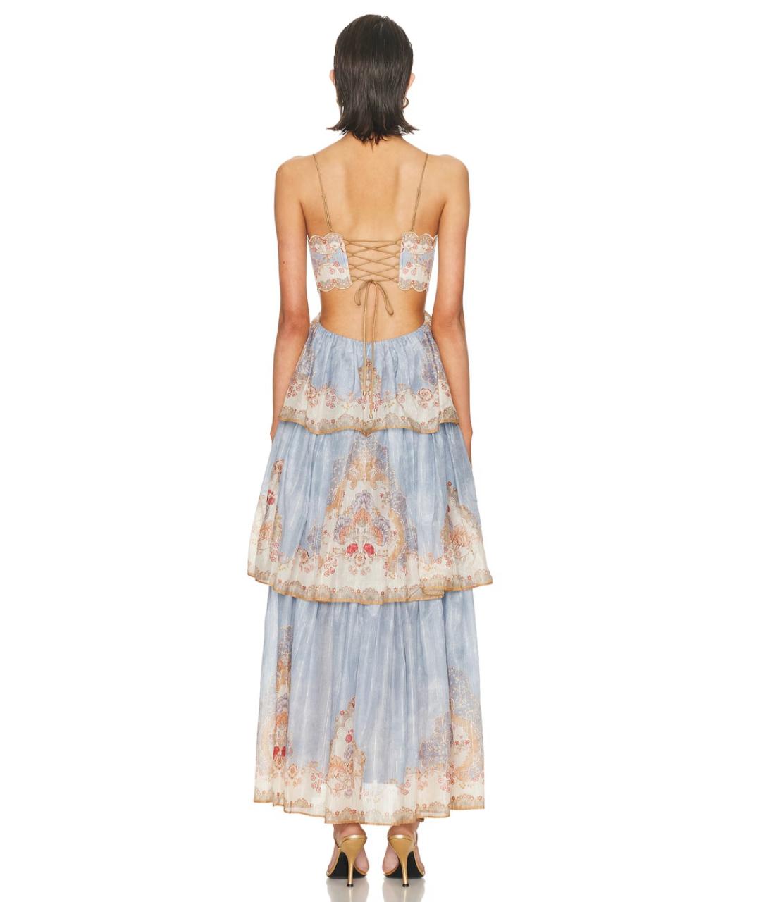 ZIMMERMANN Голубое хлопковое коктейльное платье, фото 8
