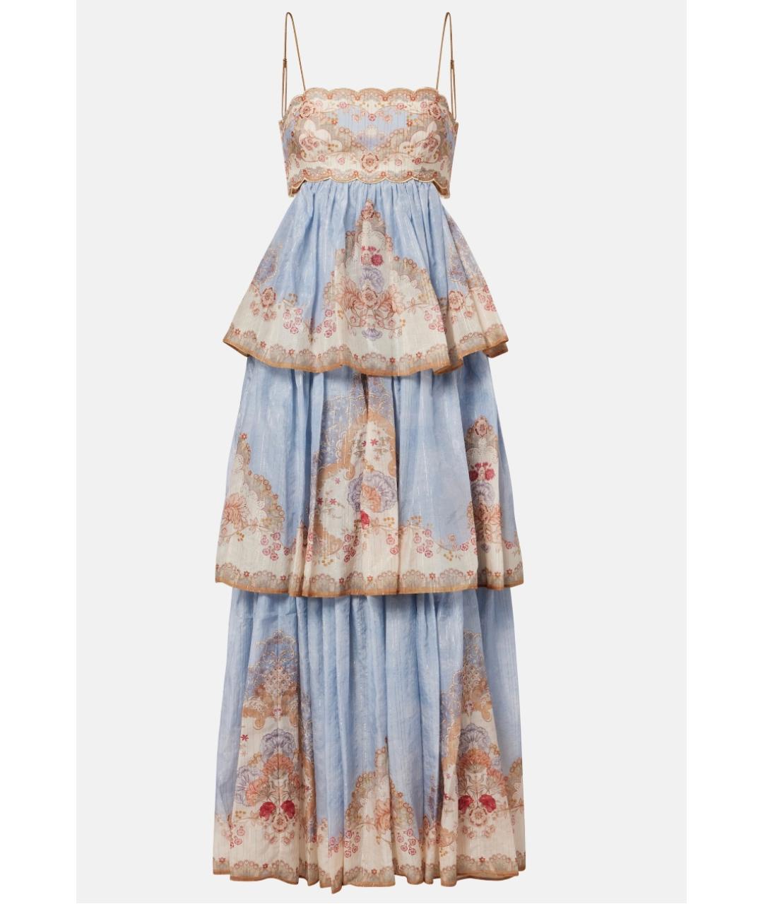 ZIMMERMANN Голубое хлопковое коктейльное платье, фото 10