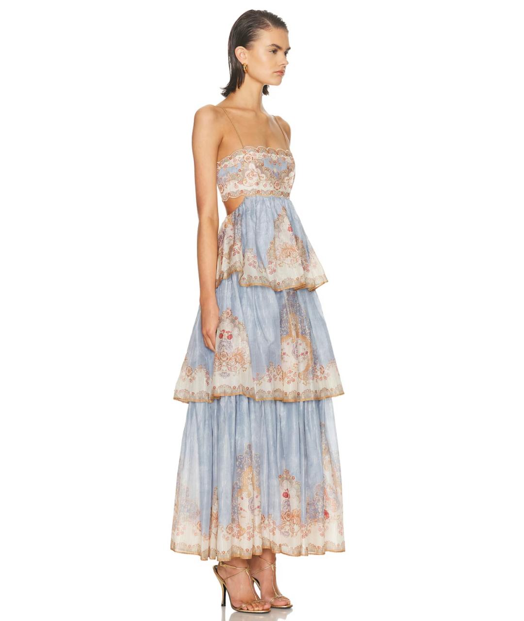 ZIMMERMANN Голубое хлопковое коктейльное платье, фото 7