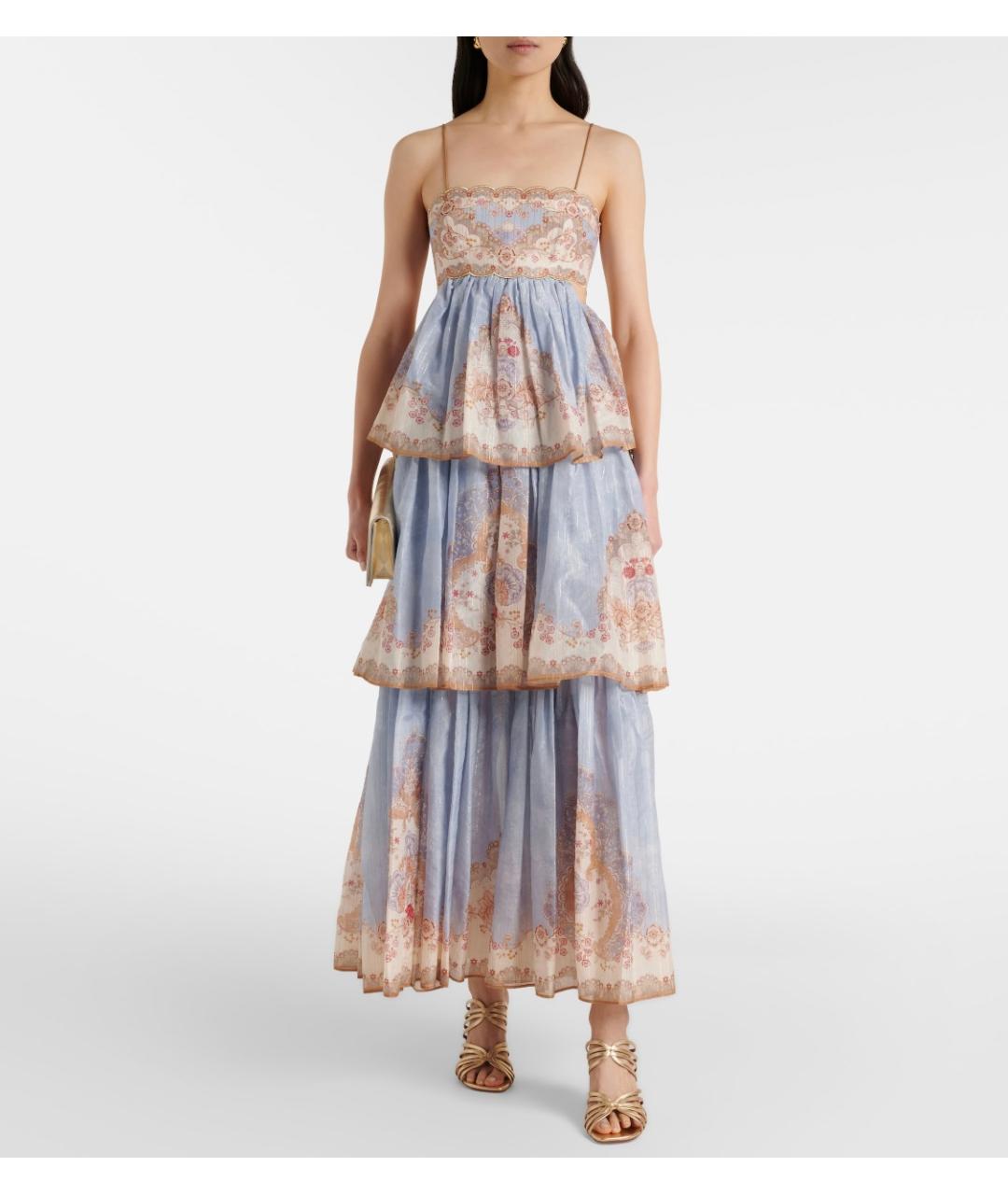 ZIMMERMANN Голубое хлопковое коктейльное платье, фото 2