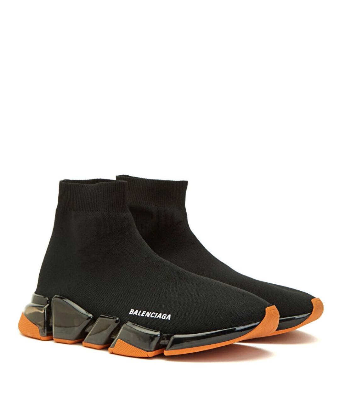 BALENCIAGA Черные текстильные высокие кроссовки / кеды, фото 2