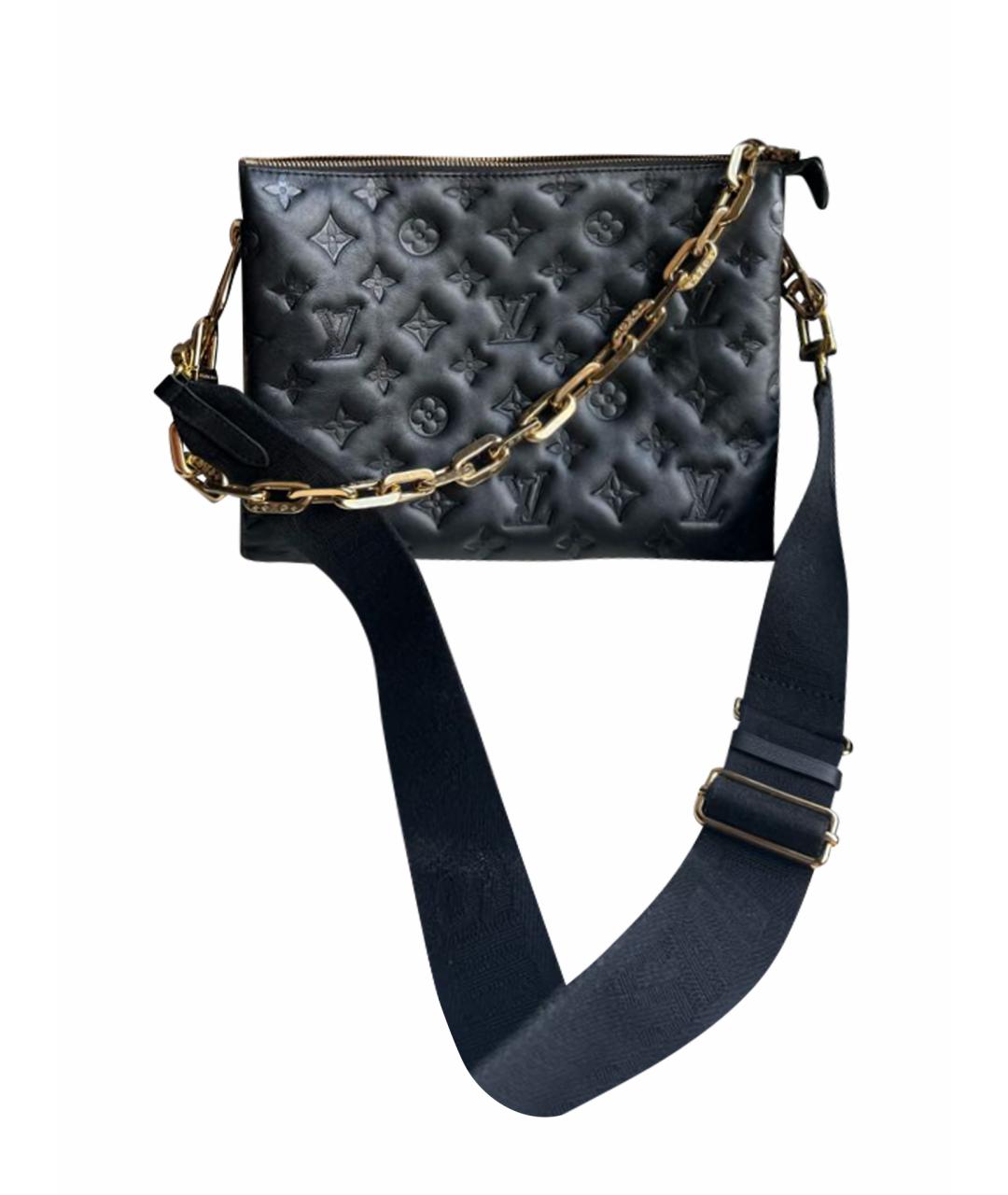 LOUIS VUITTON Черная кожаная сумка через плечо, фото 1
