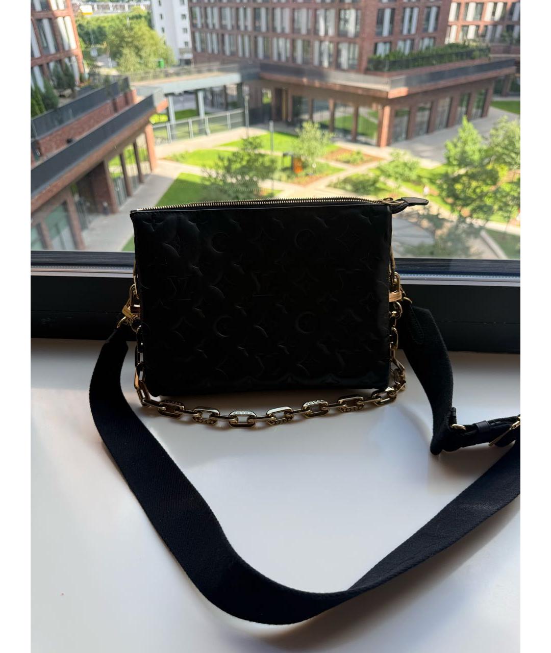 LOUIS VUITTON Черная кожаная сумка через плечо, фото 3
