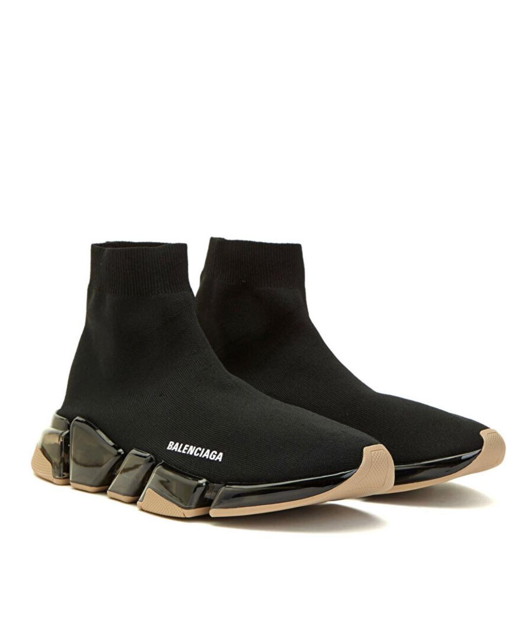 BALENCIAGA Черные текстильные высокие кроссовки / кеды, фото 2