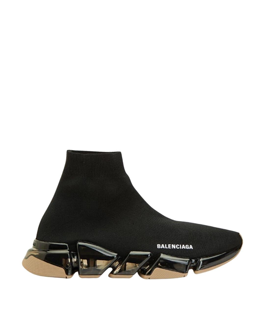 BALENCIAGA Черные текстильные высокие кроссовки / кеды, фото 1