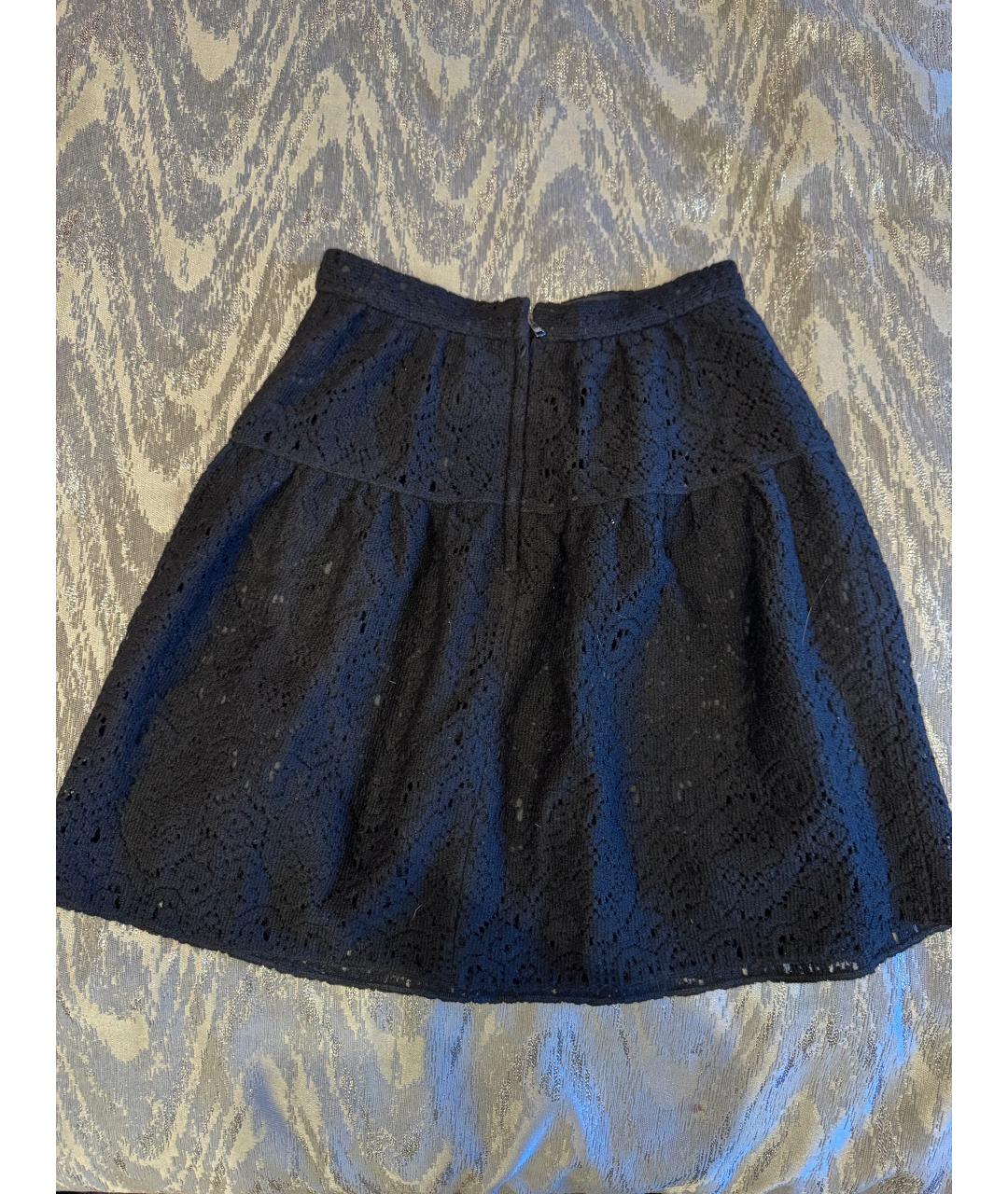 DOLCE&GABBANA Черная шерстяная юбка мини, фото 2