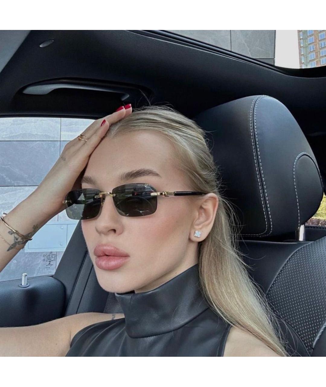 GUCCI Антрацитовые пластиковые солнцезащитные очки, фото 7