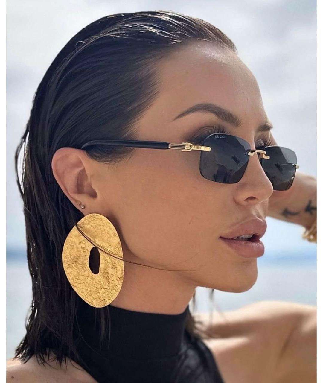 GUCCI Антрацитовые пластиковые солнцезащитные очки, фото 5