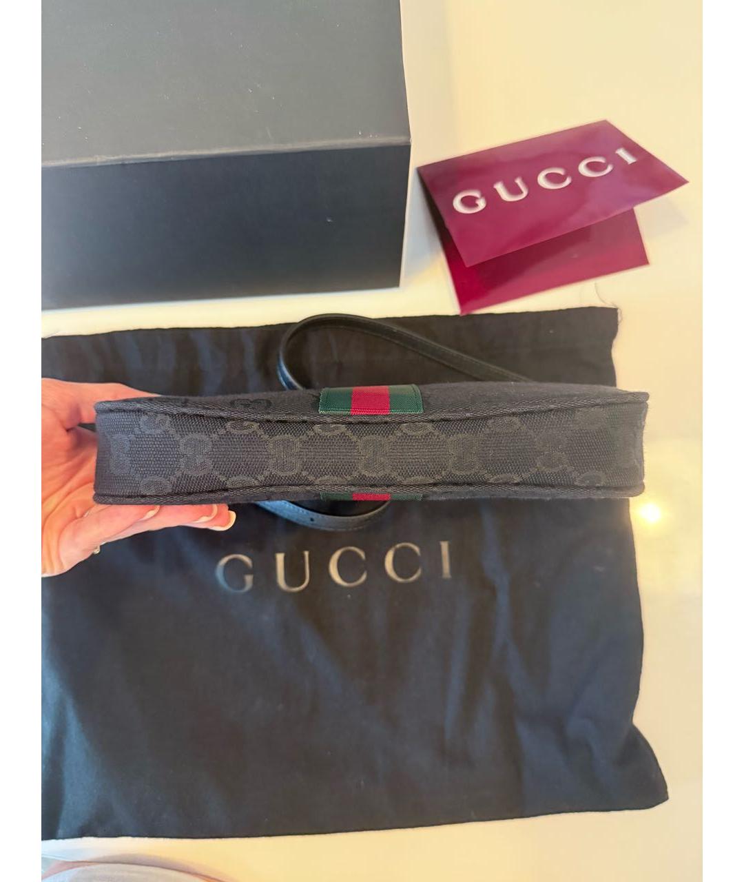 GUCCI Черная тканевая сумка через плечо, фото 7
