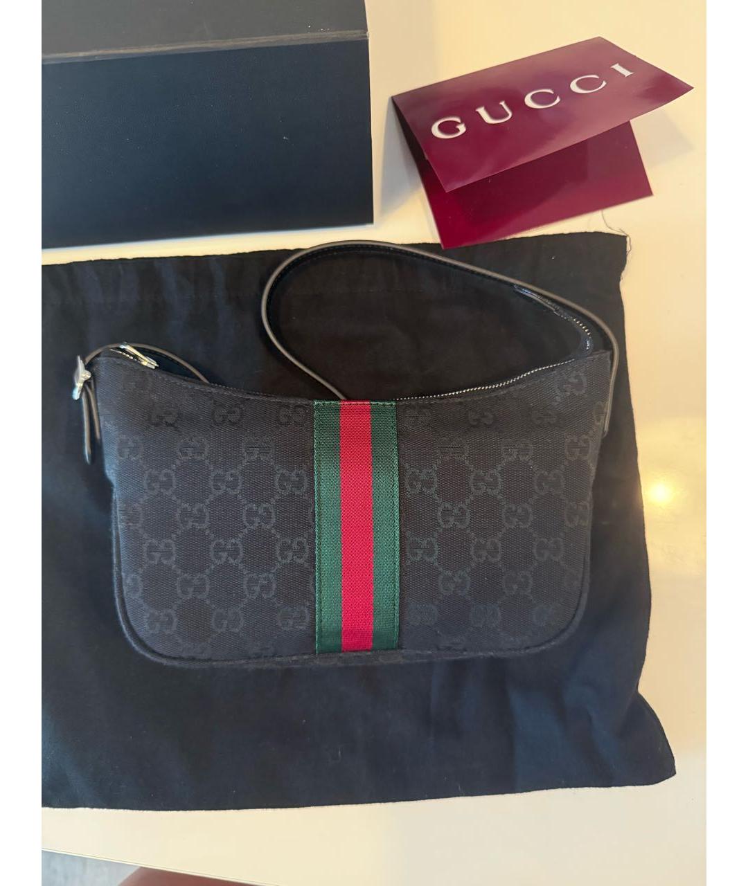 GUCCI Черная тканевая сумка через плечо, фото 3