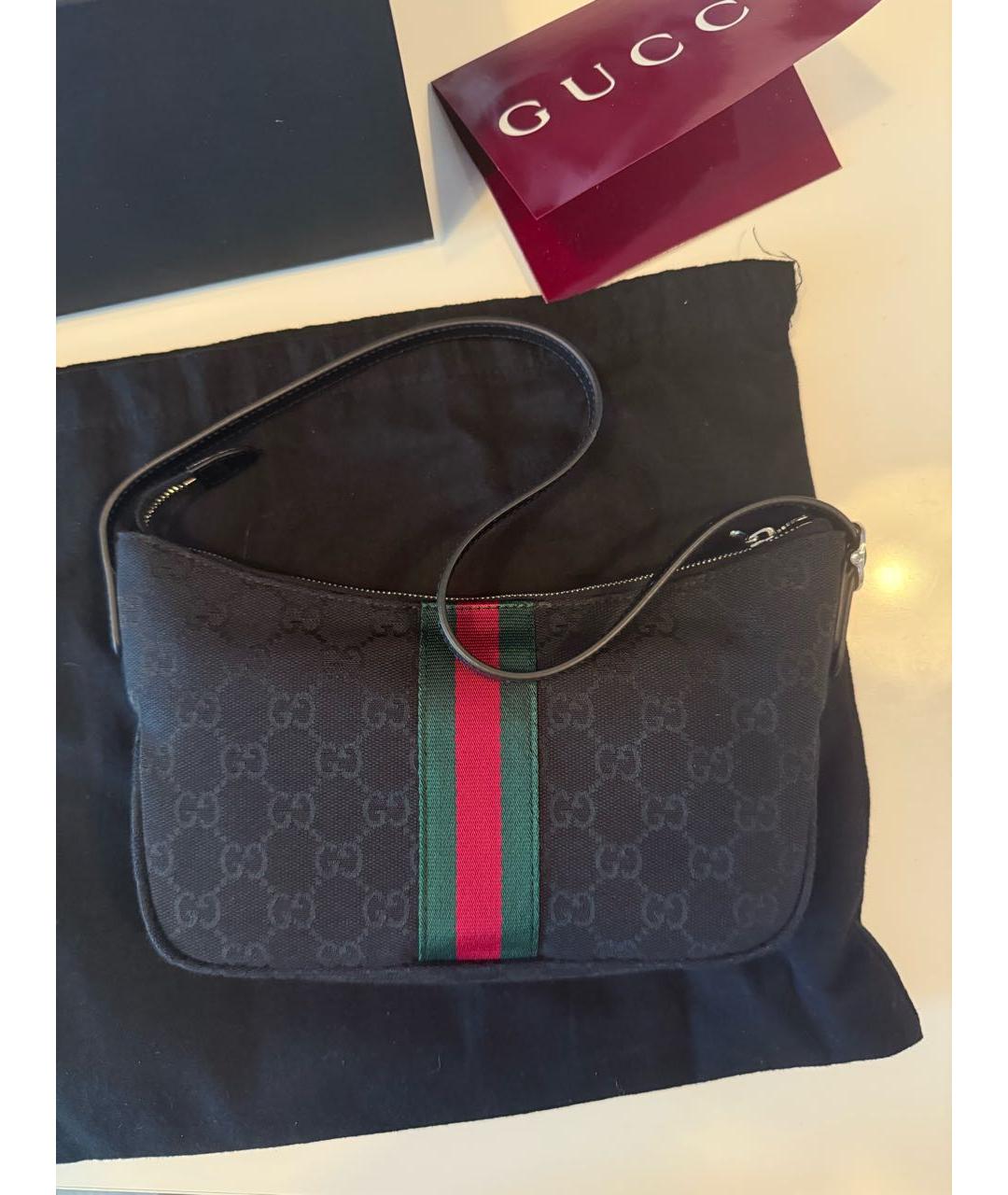 GUCCI Черная тканевая сумка через плечо, фото 8