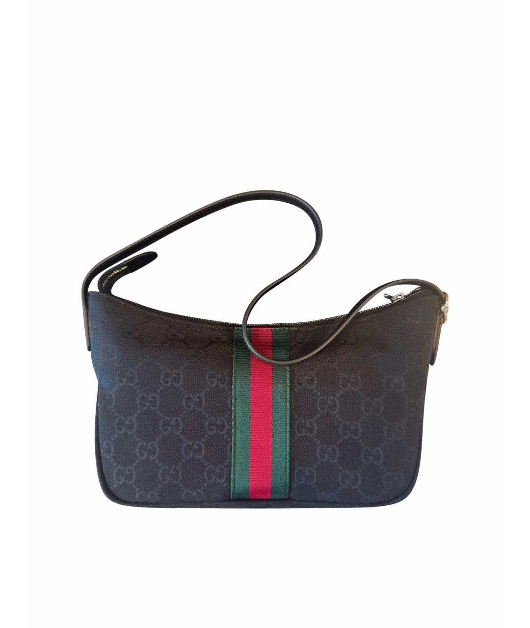 GUCCI Черная тканевая сумка через плечо, фото 1