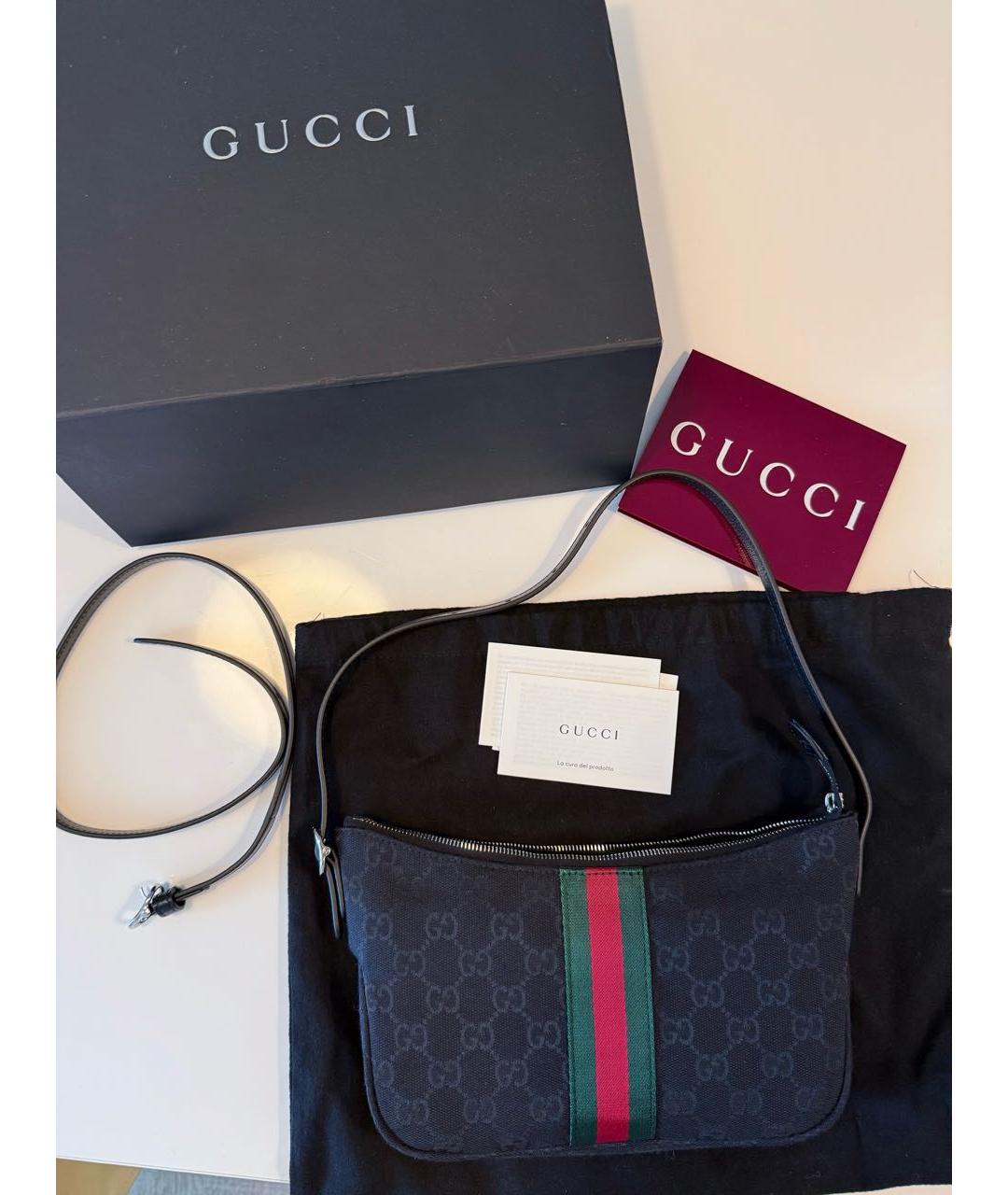 GUCCI Черная тканевая сумка через плечо, фото 6
