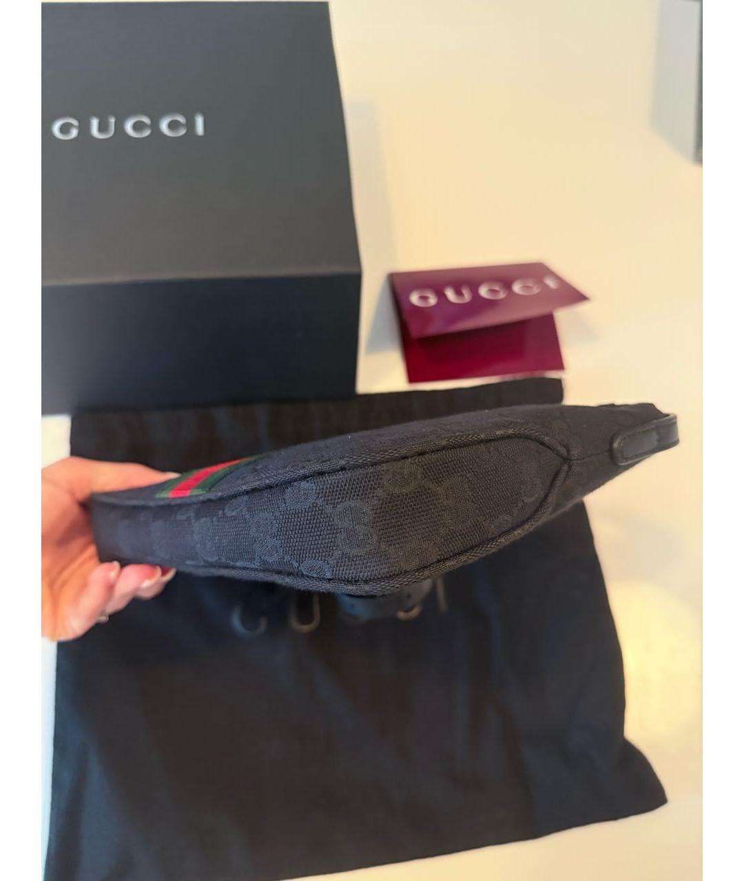 GUCCI Черная тканевая сумка через плечо, фото 2