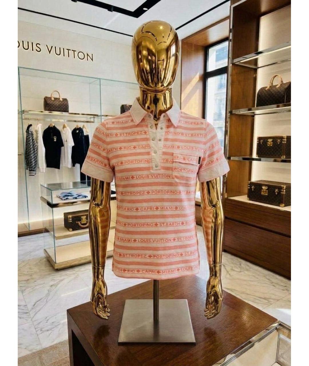 LOUIS VUITTON Оранжевая хлопковая футболка, фото 5