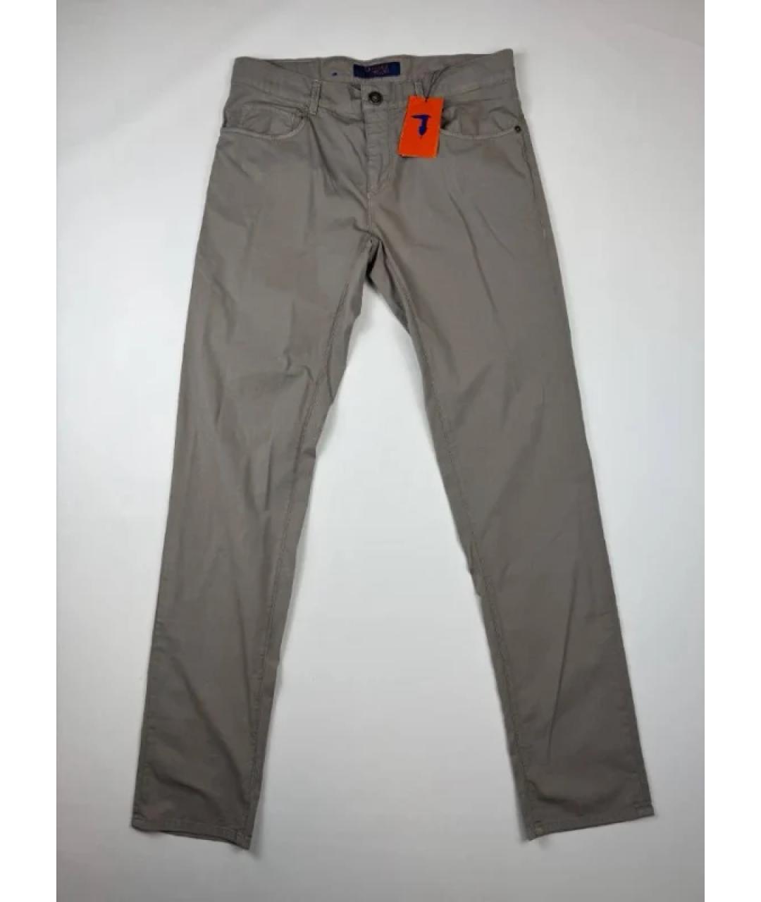 TRUSSARDI JEANS Серые хлопковые прямые джинсы, фото 2